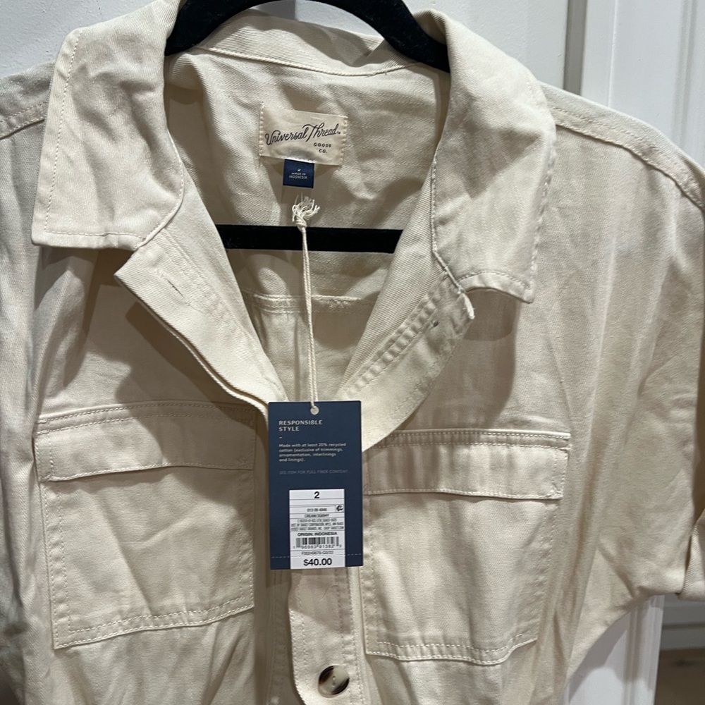 Universal Thread Nwt Beige Button-Down Utility Ju… - image 3
